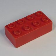 Деталь LEGO Minitalia Brick 2 x 4 with Bottom Tubes, Голубой