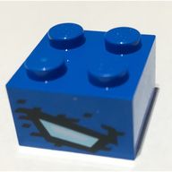 Деталь LEGO BRICK 2X2, NO. 104 Horseshoe Number 1, Голубой