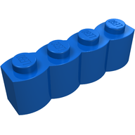Деталь LEGO Кирпичик специальный палисадный 1 x 4, Голубой