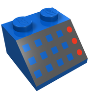 Slope 45° 2 x 2 with 12 Buttons, 3 Red Lamps, Black Panel Print