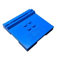 Деталь LEGO Tile Special 6 x 6 x 2/3 with 4 Studs and Embossed 'CITY', Голубой
