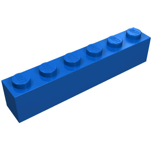 Набор LEGO Brick 1 x 6 without Bottom Tubes, Голубой