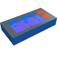 Деталь LEGO Tile 1 x 2 with Groove and Underwater Navigation Print, Голубой