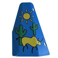 Деталь LEGO Duplo Door Tepee with Sun, Catcus, and Buffalo Print, Голубой