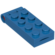 Деталь LEGO Hinge Plate 2 x 5 with Hole in Stud Holder [Complete Assembly], Голубой