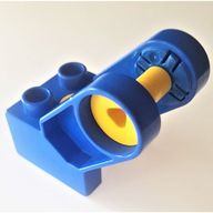 Деталь LEGO Duplo, Toolo Brick 2 x 2 with Angled Bracket with Forks and 2 Screws, Голубой