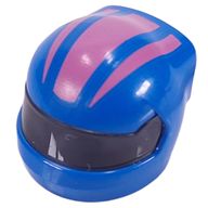 Деталь LEGO Helmet, Formula 1 with Trans-Black Visor pattern and Dark Pink Stripes print, Голубой