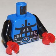 Деталь LEGO Torso Spacesuit Spyrius Print, Black Arms, Red Hands, Голубой