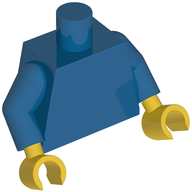 Деталь LEGO Torso, Blue Arms, Yellow Hands [Plain], Голубой