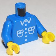 Деталь LEGO Torso Shirt, Patch Pocket Print, Blue Arms, Yellow Hands, Голубой