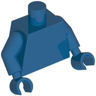 Деталь LEGO Torso, Blue Arms and Hands [PLAIN], Голубой