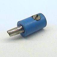 Деталь LEGO Electric Connector, 1 Way Male Rounded with Hollow Pin (Banana Plug), Голубой