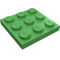 Деталь LEGO Пластина 3 x 3, Ярко-зеленый