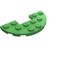 Деталь LEGO Пластина круглая половинная 3 x 6, с вырезом 1 x 2, Ярко-зеленый