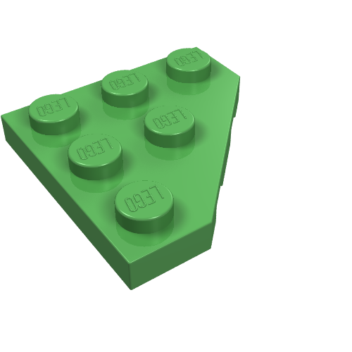 Набор LEGO Wedge Plate 3 x 3 Cut Corner, Ярко-зеленый