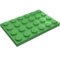 Деталь LEGO Пластина 4 x 6, Ярко-зеленый