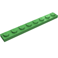 Деталь LEGO Пластина 1 x 8, Ярко-зеленый
