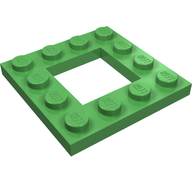 Деталь LEGO Пластина специальная 4 x 4, с вырезом 2 x 2, Ярко-зеленый