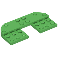 Деталь LEGO Plate Round Corners 4 x 8 x 2/3 Half Circle with Reduced Knobs, Ярко-зеленый