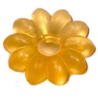 Деталь LEGO Clikits Icon, Flower 2 x 2 Small, 10 Petals with Pin [Frosted], Прозрачный огненно-желто-оранжевый