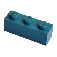 Деталь LEGO Modulex Brick 1 x 3 with LEGO on Stud, Modulex сине-бирюзовый