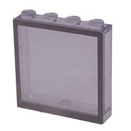 Деталь LEGO Modulex Window 1 x 4 x 4 with Gray Border Print, Modulex прозрачный