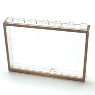 Деталь LEGO Modulex Window 1 x 7 x 5 with Brown Border Print, Modulex прозрачный