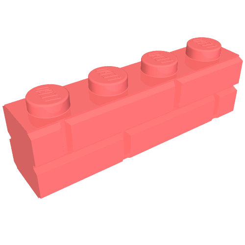 Набор LEGO Brick Special 1 x 4 with Masonry Brick Profile, Коралловый