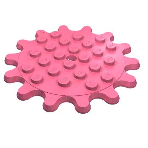 Набор LEGO Plate Special 6 x 6 Gear with 14 Teeth, Коралловый