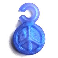 Деталь LEGO Pendant Peace Sign, Прозрачный голубой опаловый
