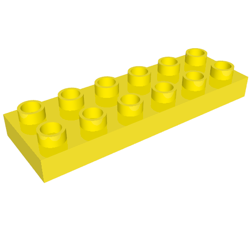 Набор LEGO Duplo, Plate 2 x 6, Vibrant Yellow