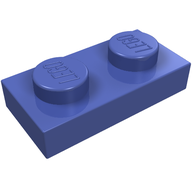 Деталь LEGO Пластина 1 x 2, Сиреневый