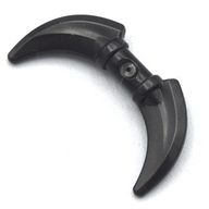 Деталь LEGO Minifig, Weapon Hook with Double Blades, Жемчужный титановый