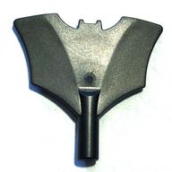 Деталь LEGO Minifig Weapon Batman Batarang with Bar Handle on Bottom, Жемчужный титановый