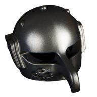 Деталь LEGO Helmet Orc with Curved Nose Protector (Frodo), Жемчужный титановый