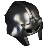 Деталь LEGO Helmet Orc with Straight Cheek Guards, Жемчужный титановый