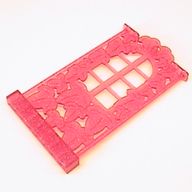 Деталь LEGO Belville Wall, Ivy Wall with Window 1 x 8 x 12, Прозрачный темно-розовый с блестками