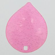 Деталь LEGO Plastic Belville Flower Petal 6.5 x 8 [5964], Прозрачный темно-розовый с блестками