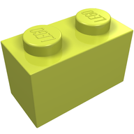 Деталь LEGO Кирпичик 1 x 2, Средний лайм