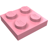 Деталь LEGO Пластина 2 x 2, Розовый