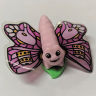 Деталь LEGO Butterfly Large / Human Hair Clip, Cake Wings Print (Belville), Розовый