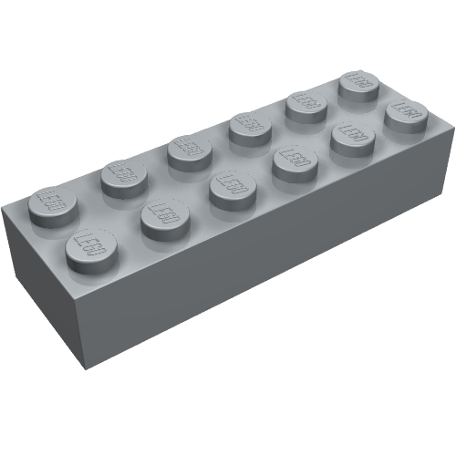 Набор LEGO Brick 2 x 6, Pearl Light Gray