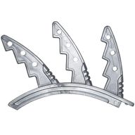 Деталь LEGO Bionicle Rahkshi Back Blade, 3 blades sawtoothed with circular holes (Kurahk), Жемчужный светло-серый