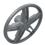 Деталь LEGO Wheel Cover 5 Spoke without Centre Stud - 35mm D., Жемчужный светло-серый