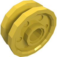 Деталь LEGO Wheel 18 x 8 with Fake Bolts and Deep Spokes with Inner Ring, Желтый