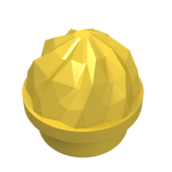 Деталь LEGO Plate Round 1 x 1 Swirled Top, Желтый
