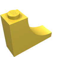 Деталь LEGO Brick 1x3x2 w. inside bow, Желтый