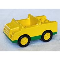 Деталь LEGO Duplo Car with 2 x 2 Studs and Green Base, Желтый