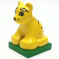 Деталь LEGO Duplo Tiger Cub on Green Base, Желтый