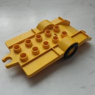 Деталь LEGO Duplo Trailer with Ramp and 2 x 5 Studs, Желтый